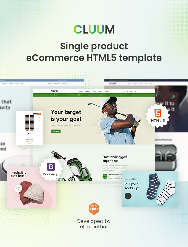 Cluum - Single Product Multipurpose Bootstrap 5 HTML eCommerce Template - 2