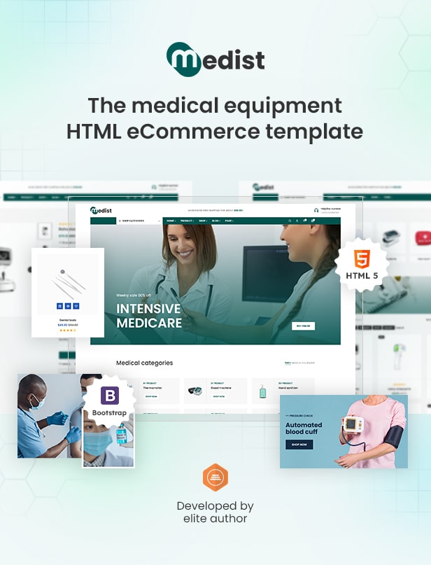 Medist - Medical Equipment eCommerce Bootstrap HTML5 Template - 1