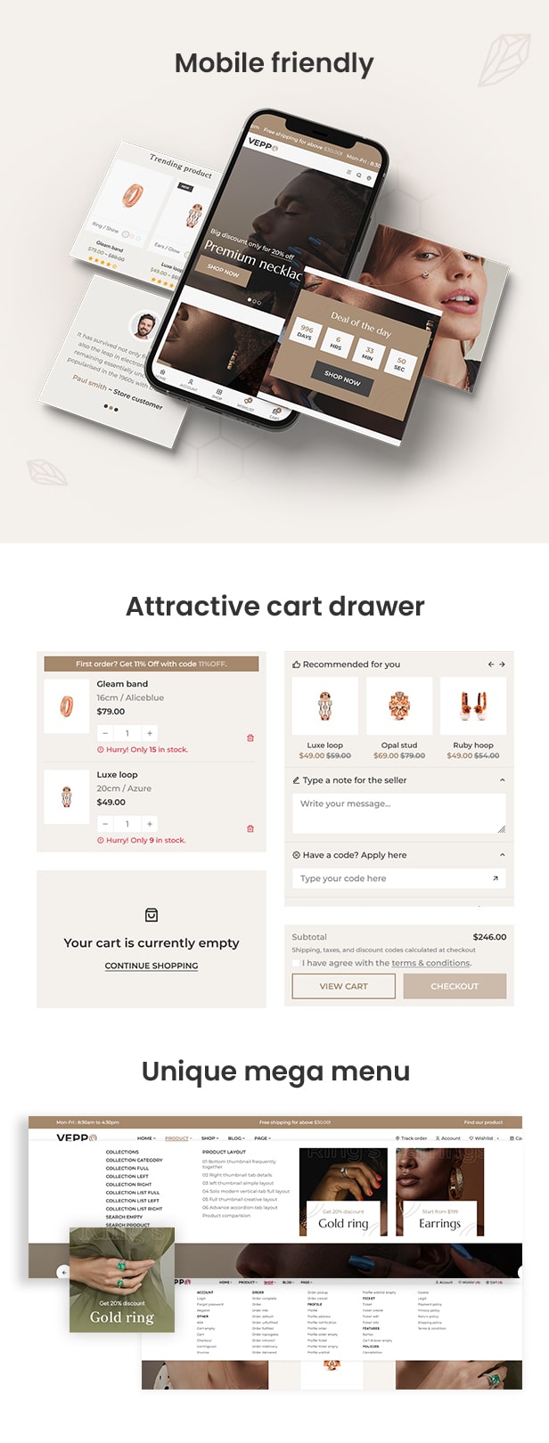 Veppo - Modern Jewelry Bootstrap eCommerce HTML5 Template - 3