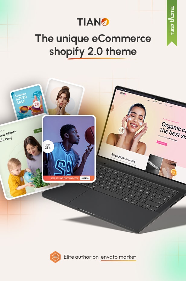 Tiano - Unique Multipurpose eCommerce Shopify Theme